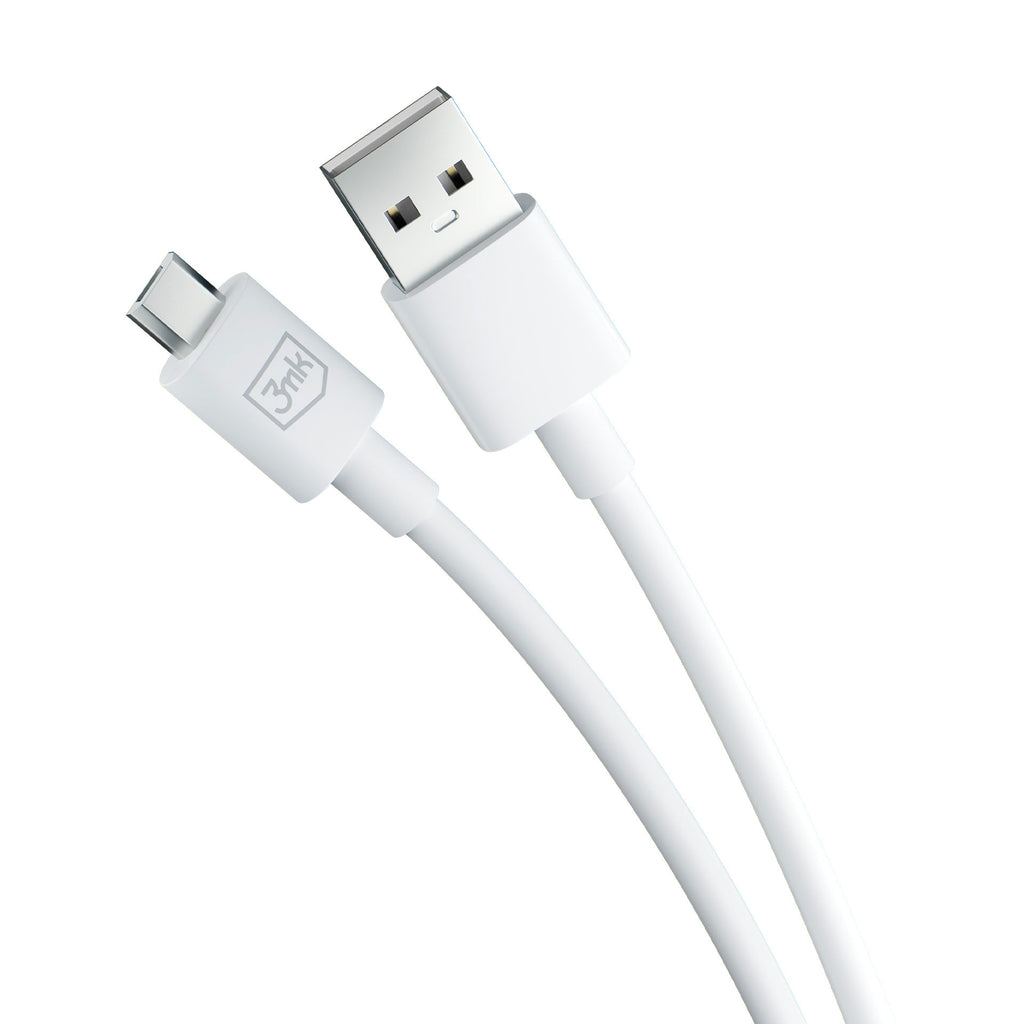 3mk Hyper Cable USB-A / micro USB 5V 2.4A 1.2m – baltas