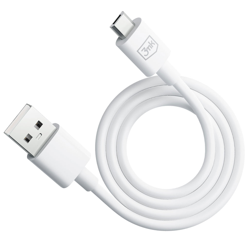 3mk Hyper Cable USB-A / micro USB 5V 2.4A 1.2m – baltas