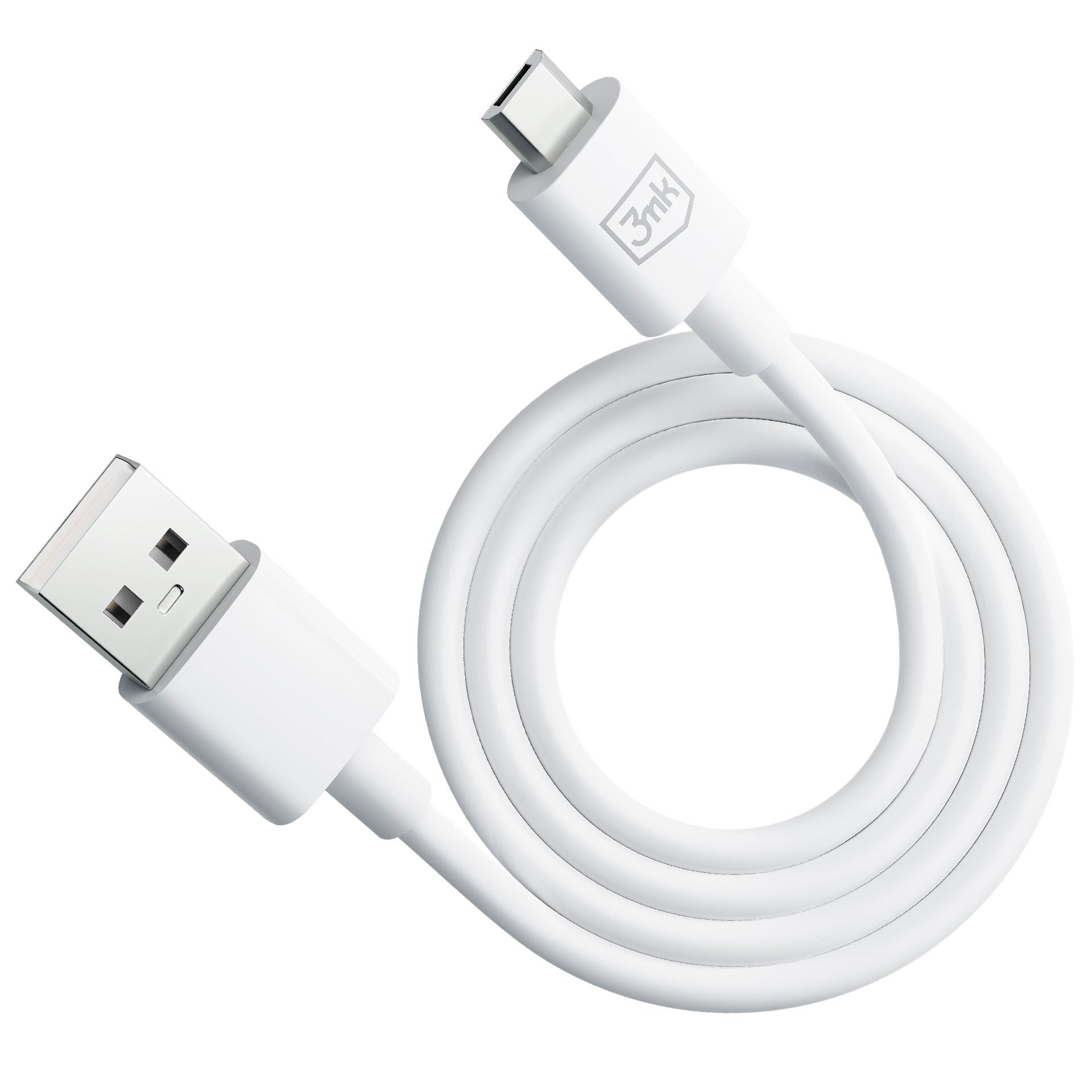 3mk Hyper Cable USB-A / micro USB 5V 2.4A 1.2m – baltas