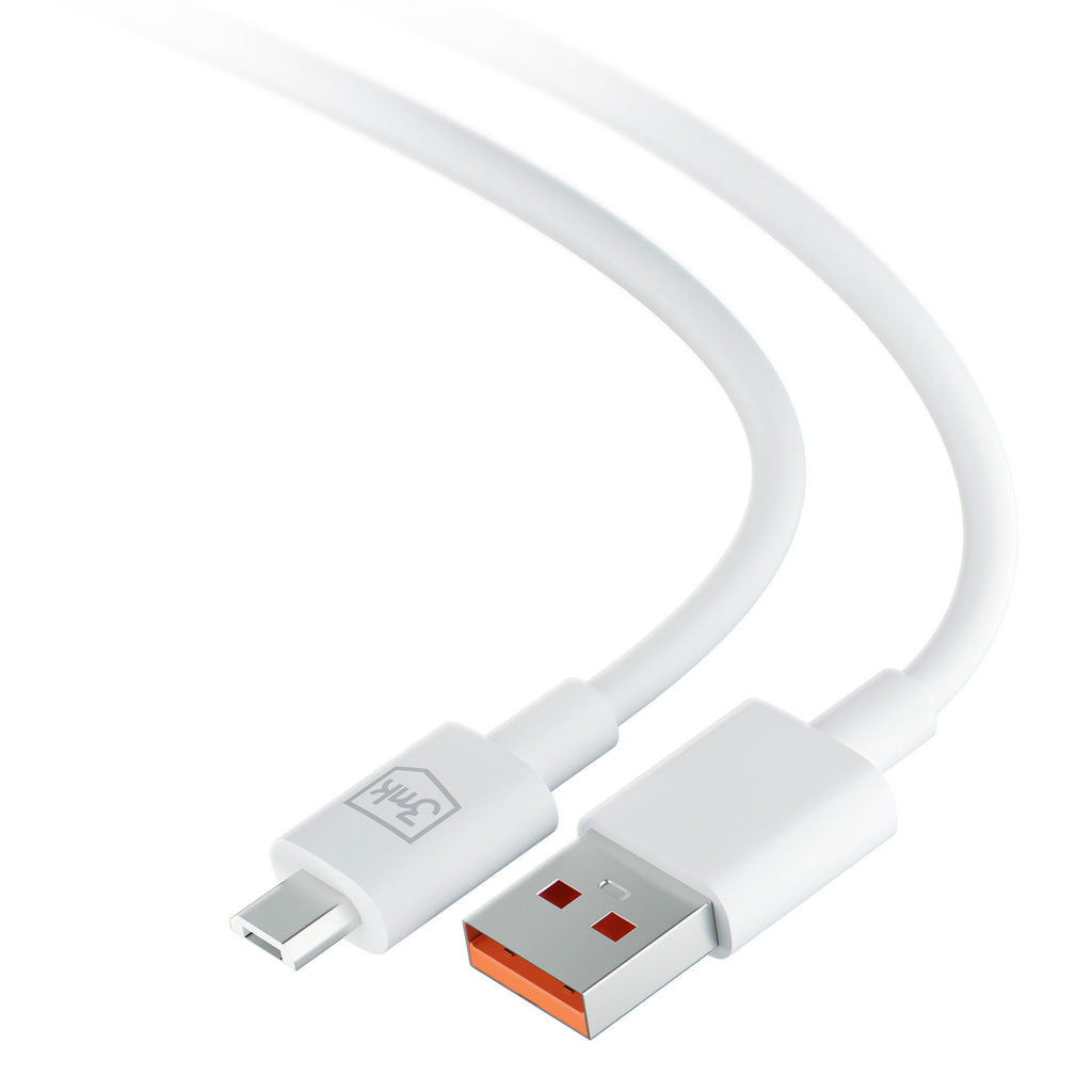 3mk Hyper Cable USB-A / micro USB 5V 2.4A 1.2m – baltas