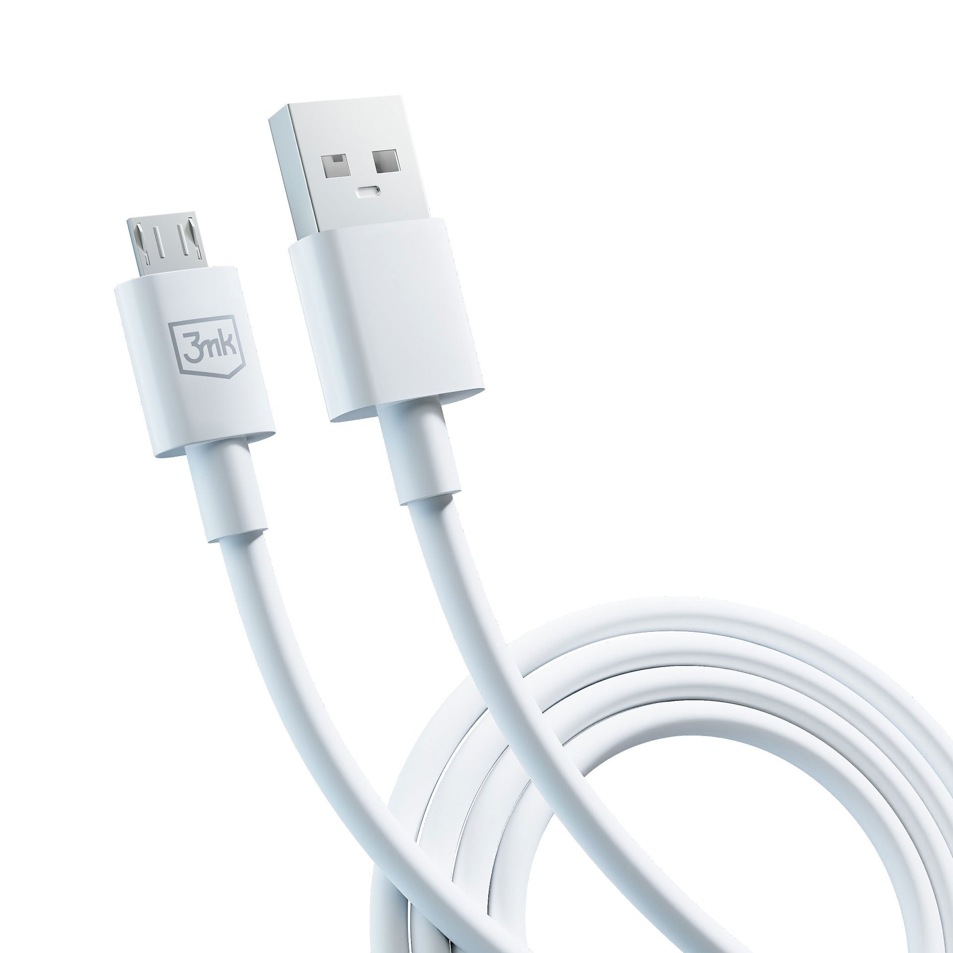 3mk Hyper Cable USB-A / micro USB 5V 2.4A 1.2m – baltas