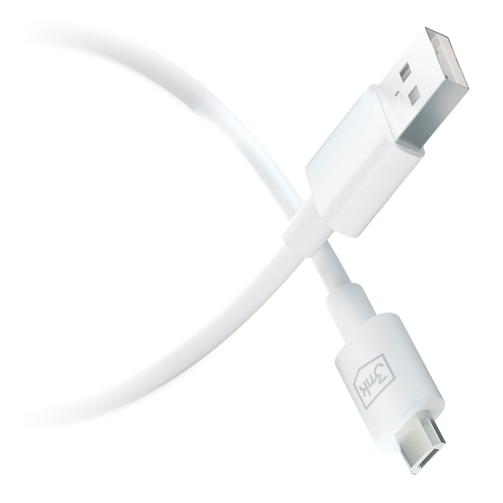 3mk Hyper Cable USB-A / micro USB 5V 2.4A 1.2m – baltas