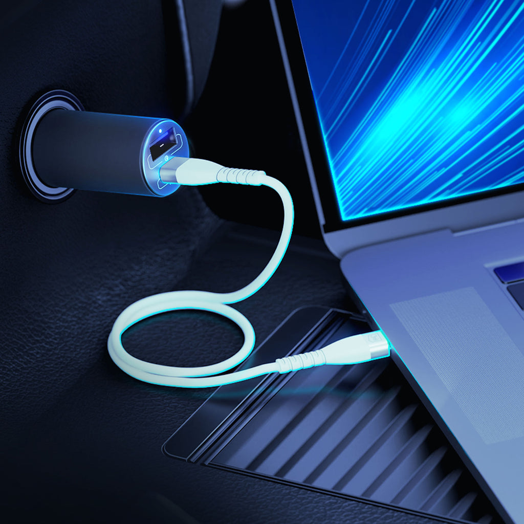 3mk Hyper Car Charger USB-C USB-A 100W – sidabrinis