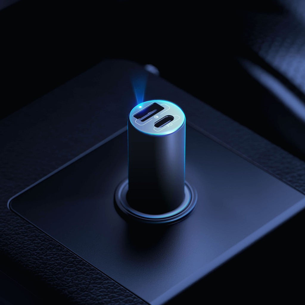 3mk Hyper Car Charger USB-C USB-A 100W – sidabrinis