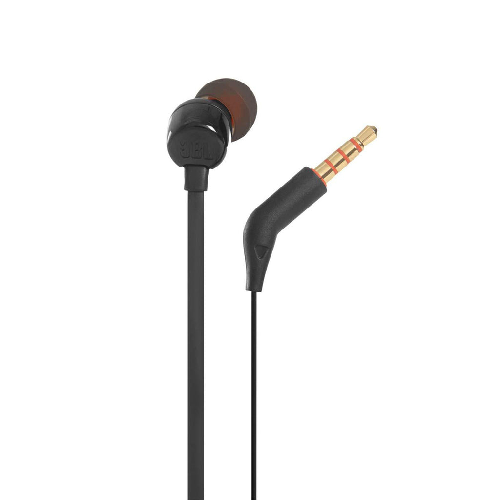 JBL Tune 110 į ausis įdedamos ausinės su 3,5 mm mini lizdu ir nuotolinio valdymo pulteliu – juodos -- Headphones