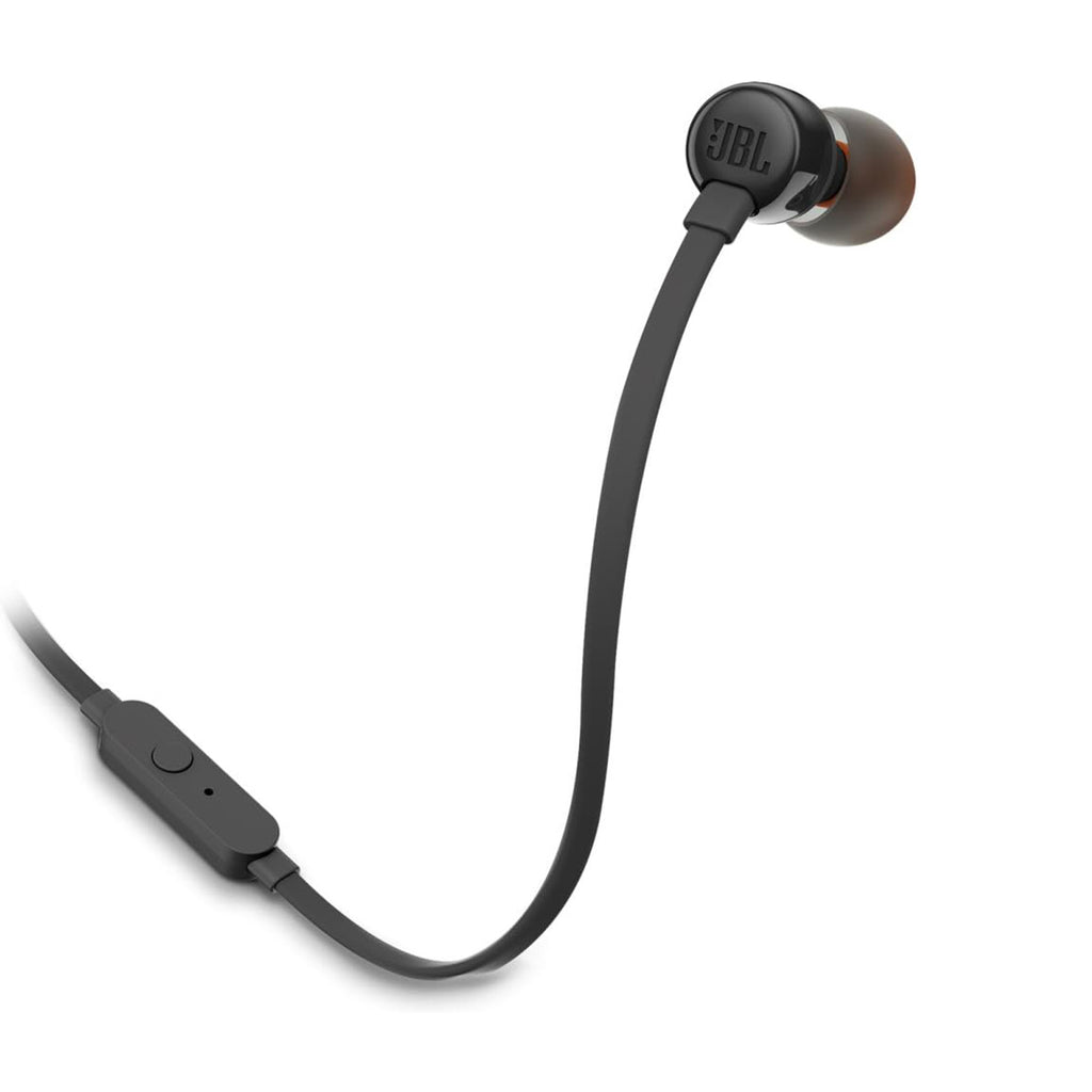 JBL Tune 110 į ausis įdedamos ausinės su 3,5 mm mini lizdu ir nuotolinio valdymo pulteliu – juodos -- Headphones