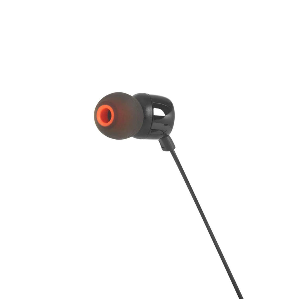 JBL Tune 110 į ausis įdedamos ausinės su 3,5 mm mini lizdu ir nuotolinio valdymo pulteliu – juodos -- Headphones