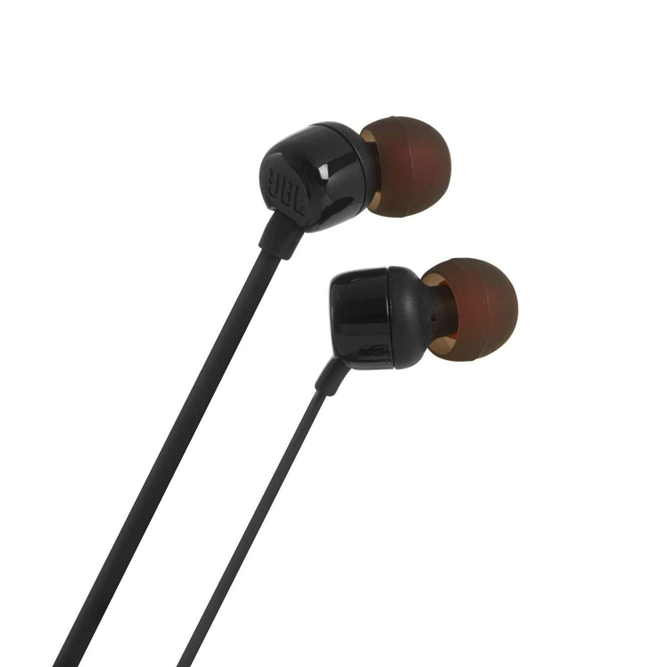 JBL Tune 110 į ausis įdedamos ausinės su 3,5 mm mini lizdu ir nuotolinio valdymo pulteliu – juodos -- Headphones