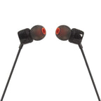 JBL Tune 110 į ausis įdedamos ausinės su 3,5 mm mini lizdu ir nuotolinio valdymo pulteliu – juodos -- Headphones