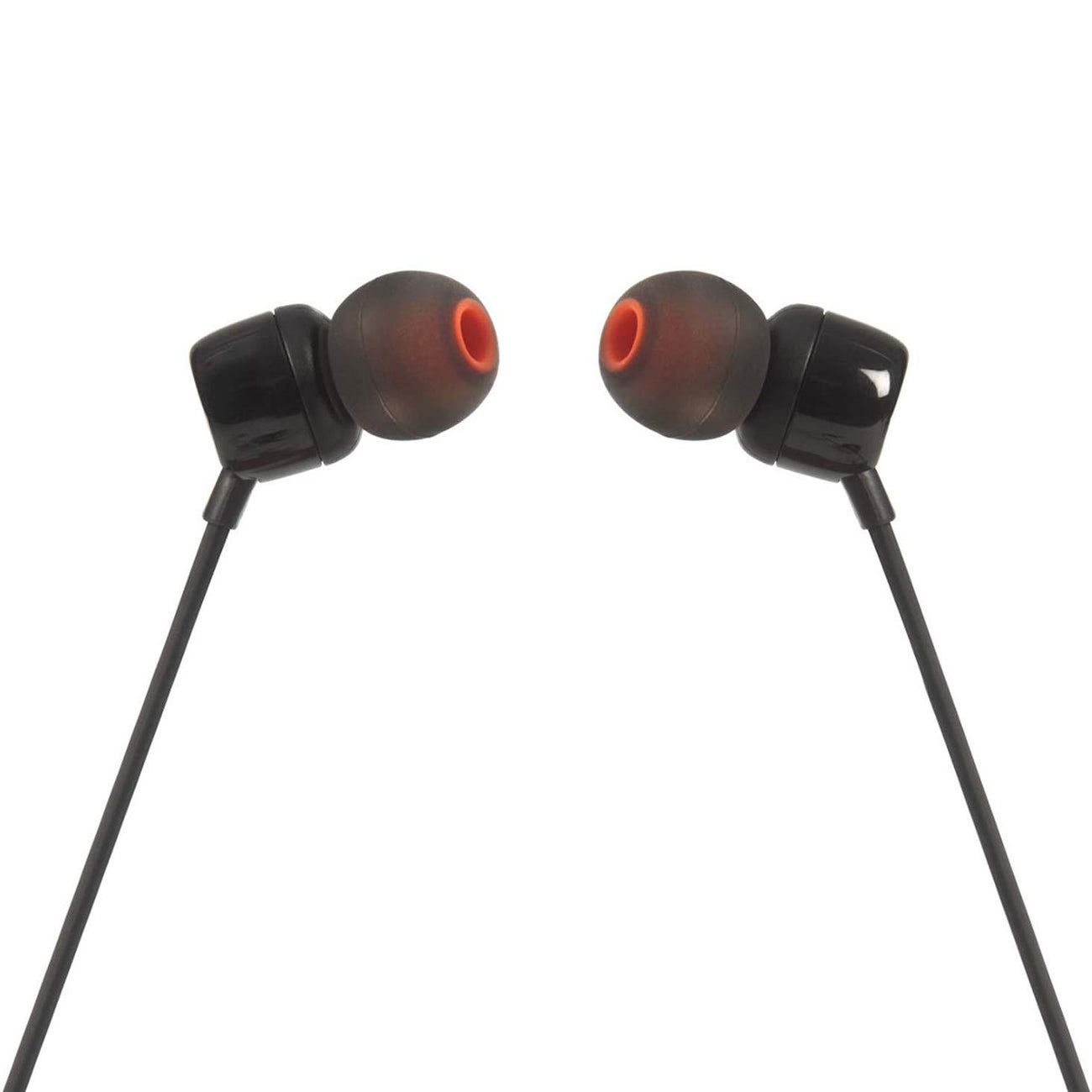 JBL Tune 110 į ausis įdedamos ausinės su 3,5 mm mini lizdu ir nuotolinio valdymo pulteliu – juodos -- Headphones