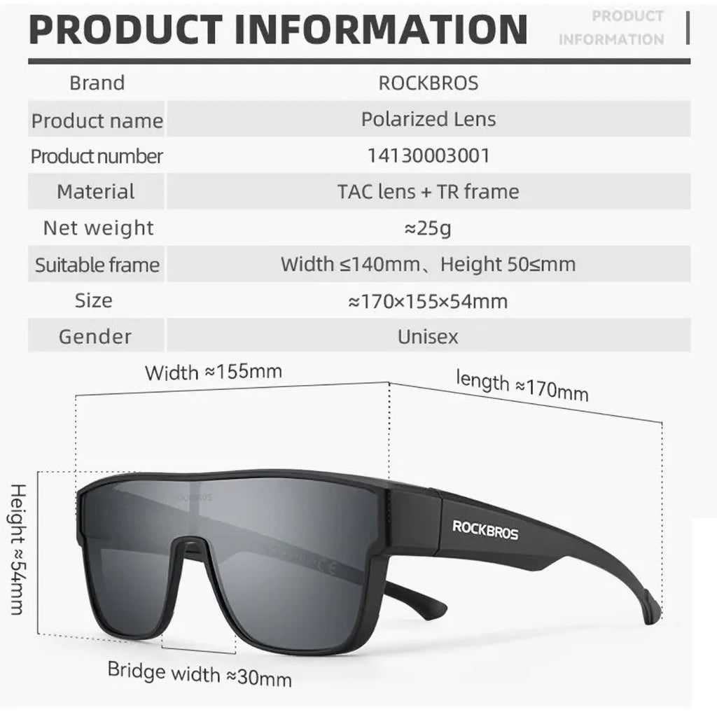 Rockbros SP304 poliarizuoti dviračio akiniai - Juoda -- Cycling Eyewear