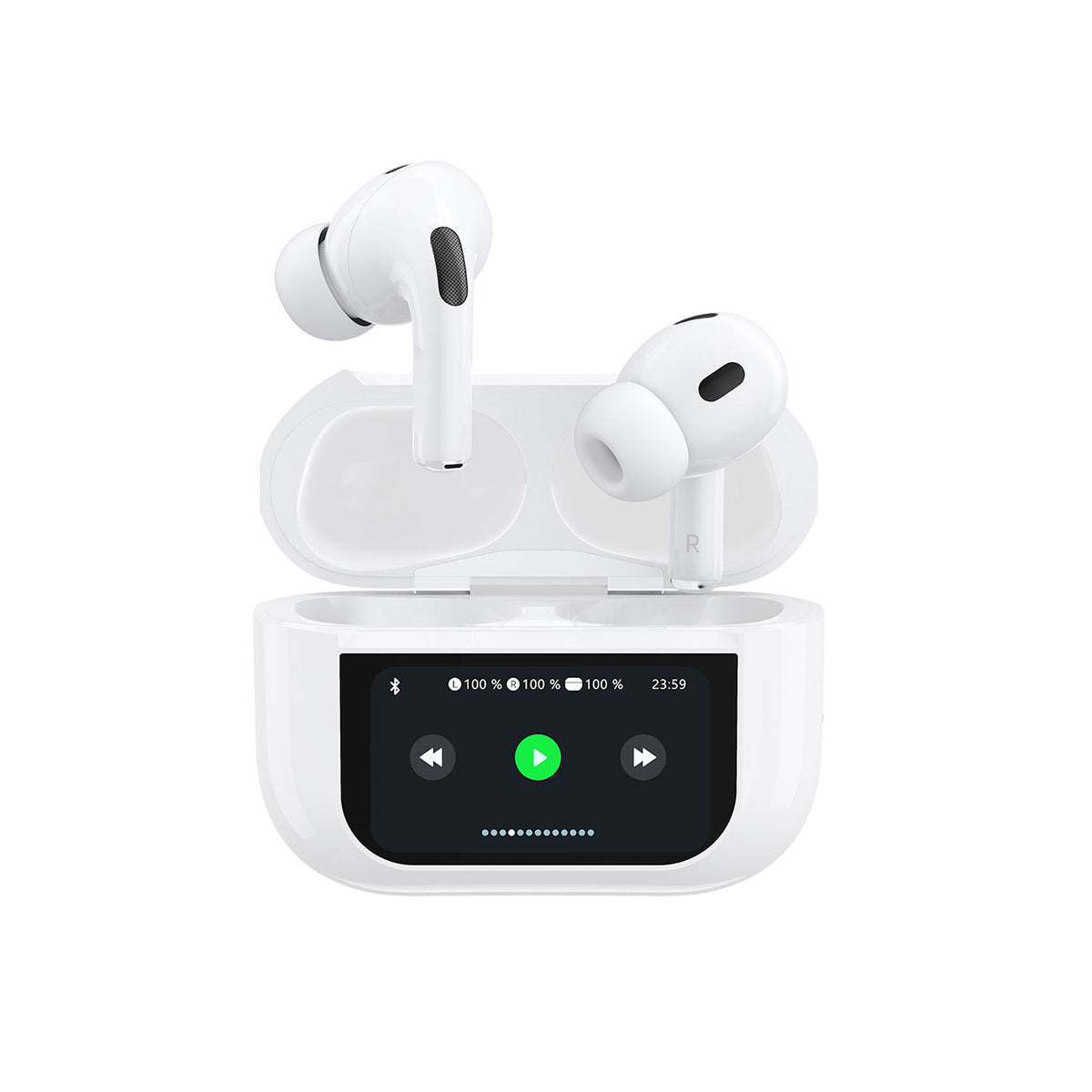 Dudao U19 in-ear TWS belaidės Bluetooth 5.3 ausinės su LED ekranu – baltos spalvos
