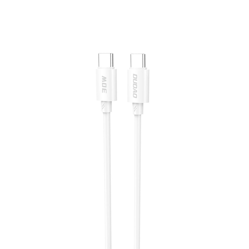 Dudao L4C USB-C / USB-C 30W laidas 1.2m - baltas