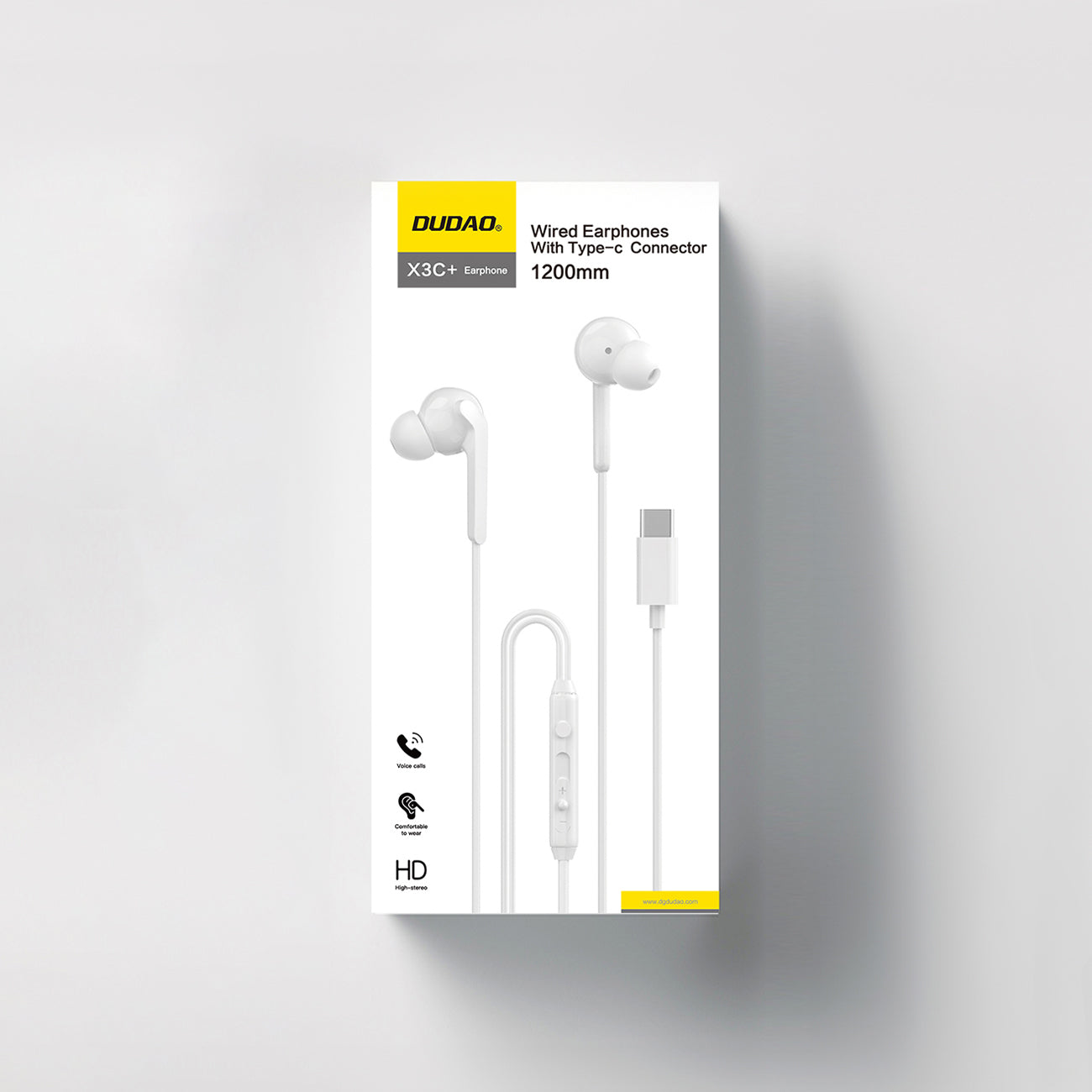 Dudao X3C+ laidinės USB-C in-ear ausinės 1,2 m – baltos -- Headphones
