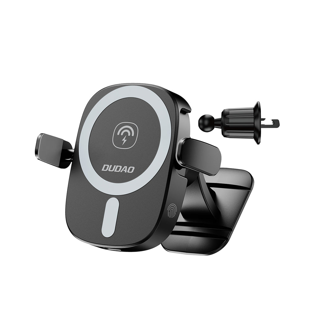Dudao automobilinis telefono laikiklis FW11 su 15W indukciniu įkrovikliu oro angoms / kokpitui, juodas