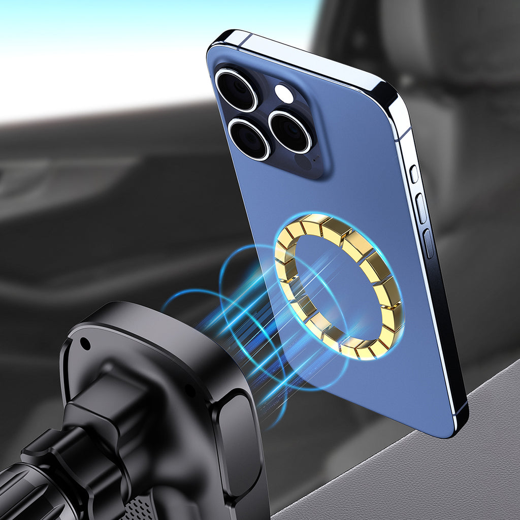 Dudao automobilinis telefono laikiklis FW11 su 15W indukciniu įkrovikliu oro angoms / kokpitui, juodas