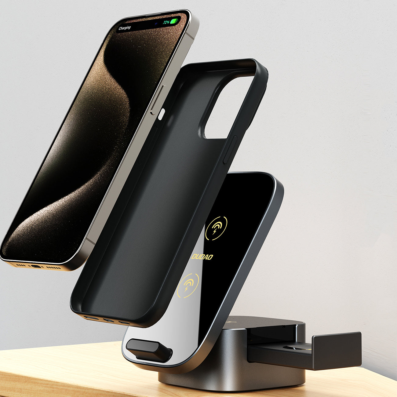 Dudao A11Pro+ 15W 3in1 indukcinis įkroviklis telefonui/išmaniajam laikrodžiui/ausinėms - juodas