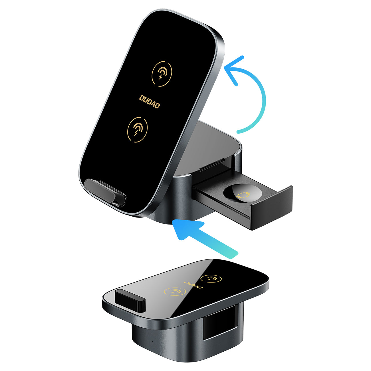 Dudao A11Pro+ 15W 3in1 indukcinis įkroviklis telefonui/išmaniajam laikrodžiui/ausinėms - juodas