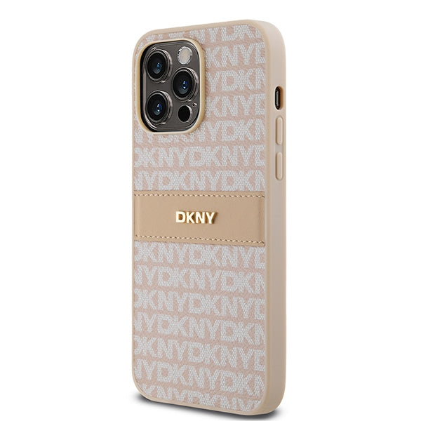 DKNY dėklas iPhone 14 Pro – rožinis, eko oda