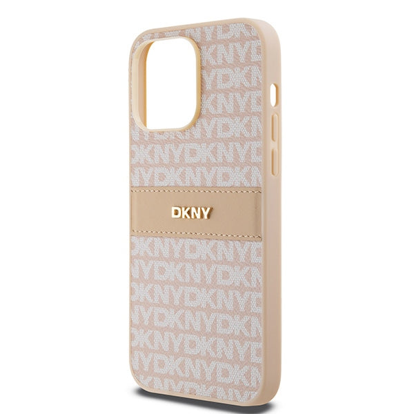 DKNY dėklas iPhone 14 Pro – rožinis, eko oda