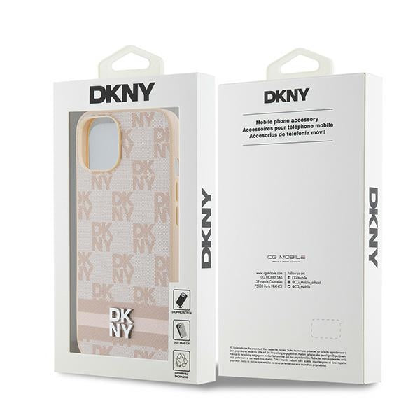 DKNY dėklas iPhone 15 Plus / 14 Plus – rožinis