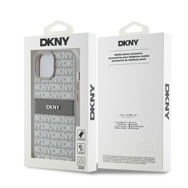 DKNY dėklas iPhone 15 Plus / 14 Plus – smėlinis