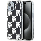DKNY IML Checkered Mono Pattern dėklas iPhone 15/14/13 – juodas -- iPhone 15