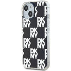 DKNY IML Checkered Mono Pattern dėklas iPhone 15/14/13 – juodas -- iPhone 15