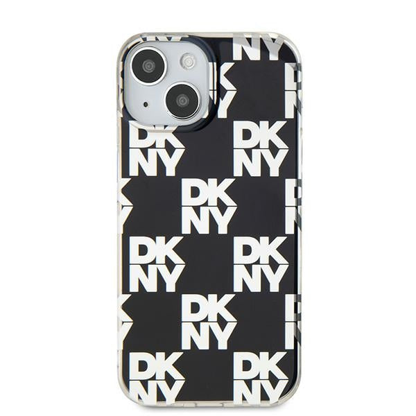 DKNY IML Checkered Mono Pattern dėklas iPhone 15/14/13 – juodas -- iPhone 15