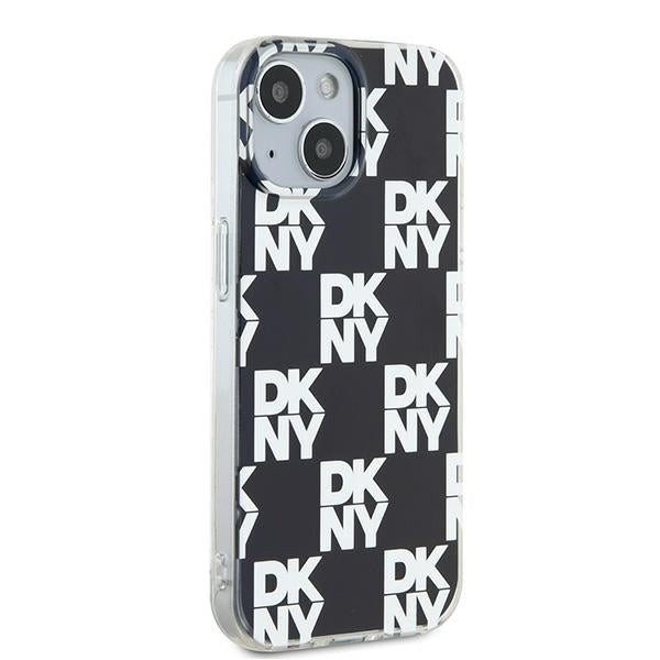 DKNY IML Checkered Mono Pattern dėklas iPhone 15/14/13 – juodas -- iPhone 15