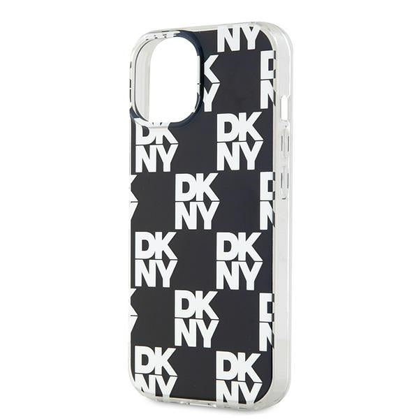 DKNY IML Checkered Mono Pattern dėklas iPhone 15/14/13 – juodas -- iPhone 15