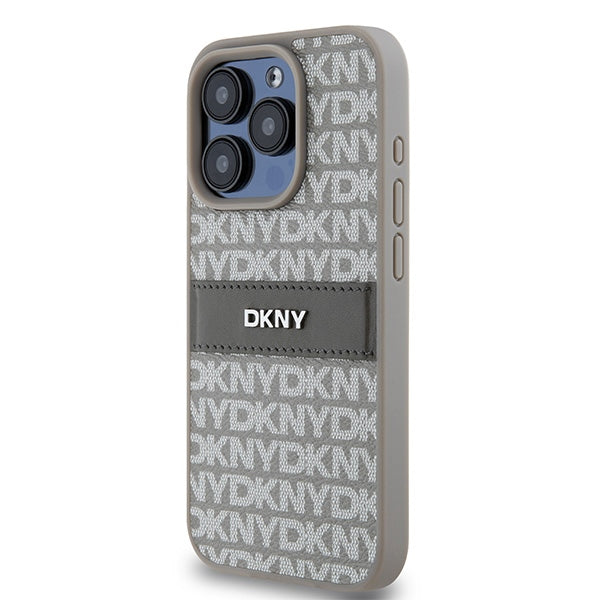 DKNY odinis dėklas iPhone 15 Pro Max – smėlinis