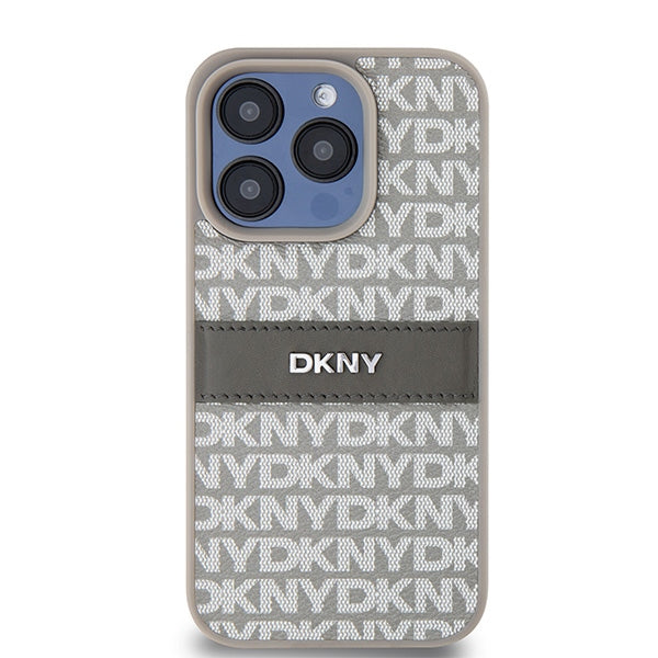 DKNY odinis dėklas iPhone 15 Pro Max – smėlinis
