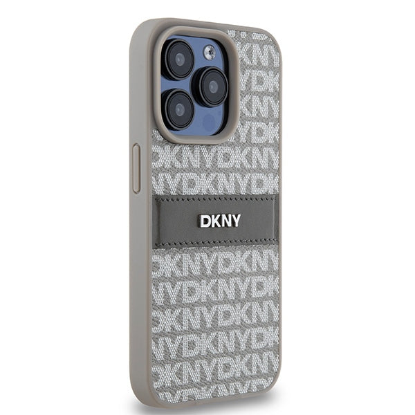 DKNY odinis dėklas iPhone 15 Pro Max – smėlinis