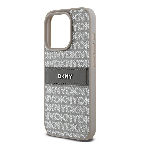 DKNY odinis dėklas iPhone 15 Pro Max – smėlinis