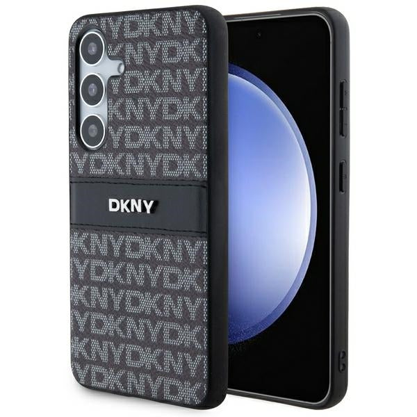 DKNY Mono Stripe & Metal Logo dėklas Samsung Galaxy S24+ – juodas