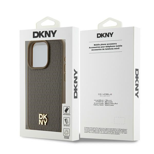 DKNY MagSafe dėklas iPhone 14 Pro – rudas