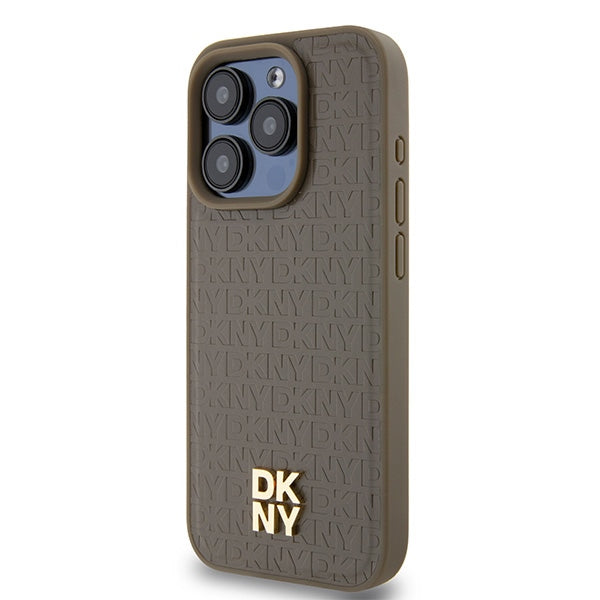 DKNY MagSafe dėklas iPhone 14 Pro Max – rudas