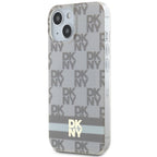 DKNY MagSafe dėklas iPhone 15 Plus / 14 Plus – smėlinis