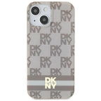 DKNY MagSafe dėklas iPhone 15 Plus / 14 Plus – smėlinis
