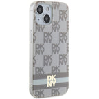 DKNY MagSafe dėklas iPhone 15 Plus / 14 Plus – smėlinis