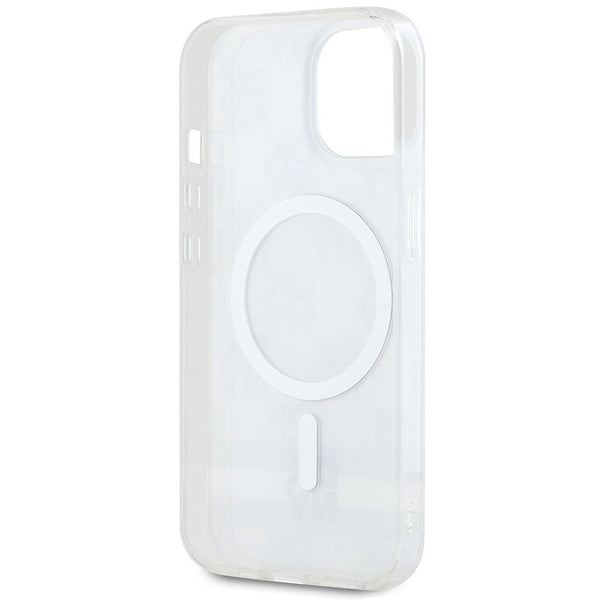 DKNY MagSafe dėklas iPhone 15 Plus / 14 Plus – smėlinis