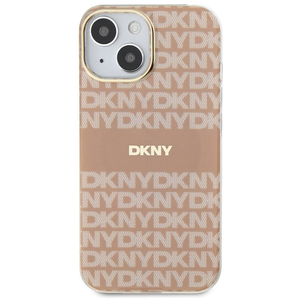 DKNY IML Mono & Stripe MagSafe dėklas iPhone 15 Plus / 14 Plus – rožinis