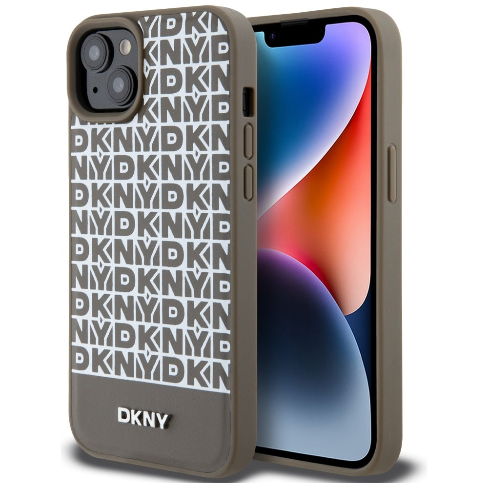 DKNY MagSafe dėklas iPhone 15/14/13 – rudas