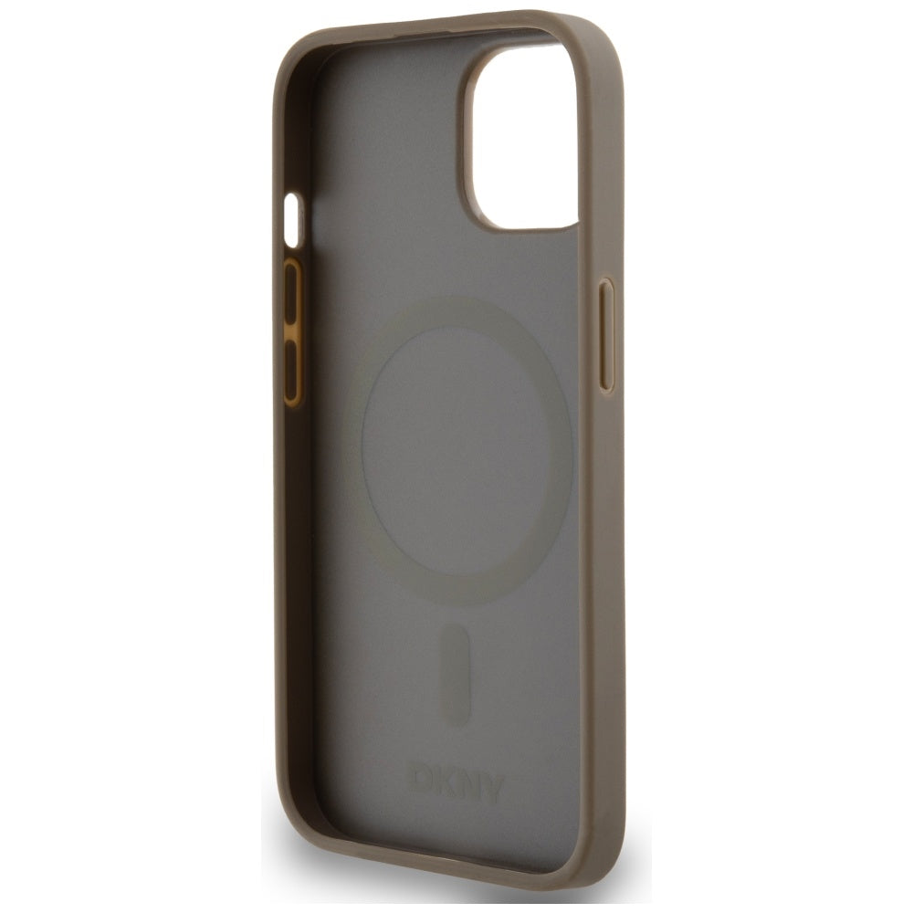 DKNY MagSafe dėklas iPhone 15/14/13 – rudas