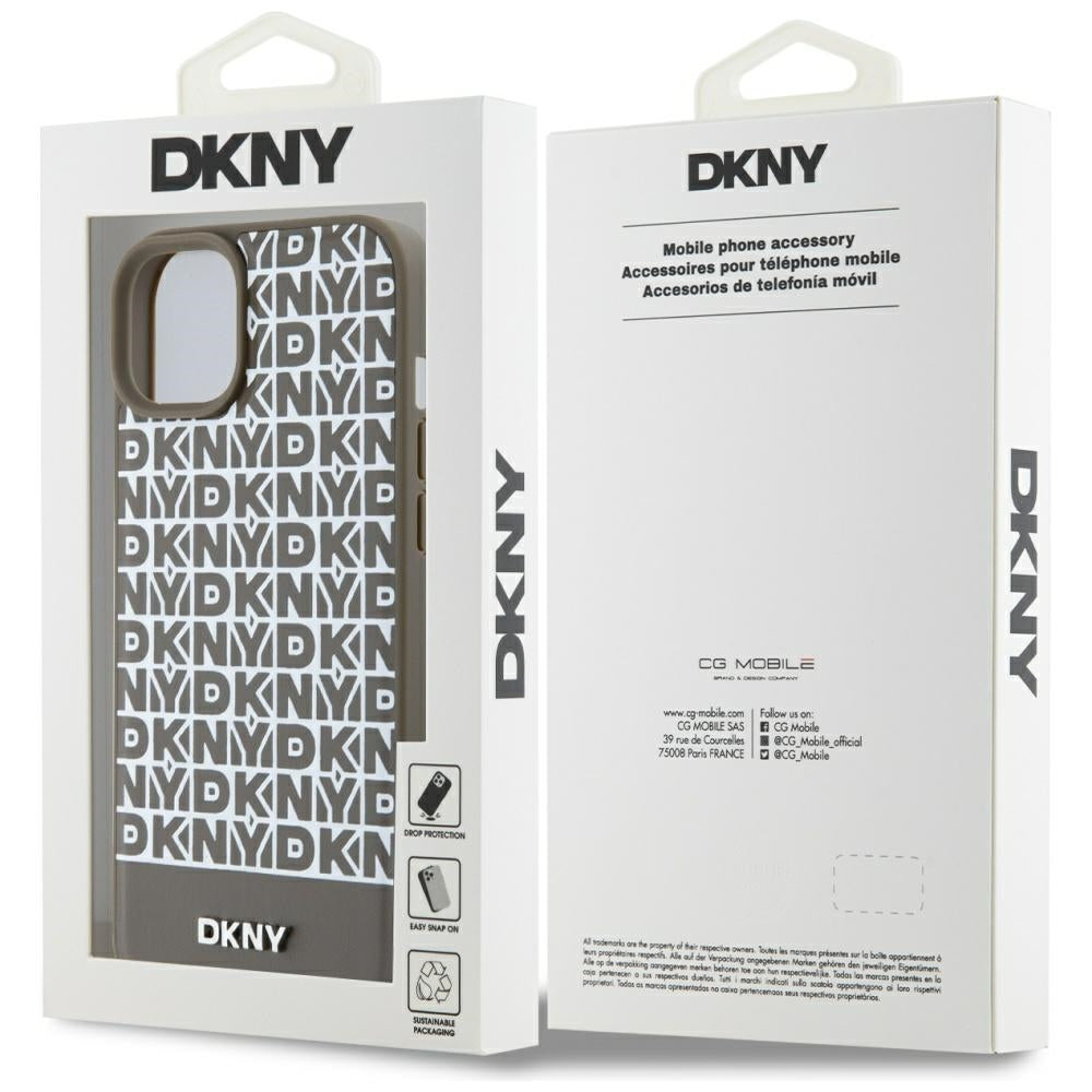 DKNY MagSafe dėklas iPhone 15/14/13 – rudas