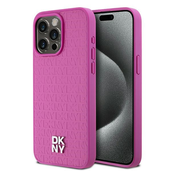 DKNY odinis MagSafe dėklas iPhone 15 Pro Max – rožinis