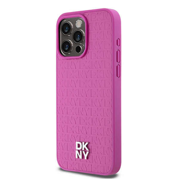 DKNY odinis MagSafe dėklas iPhone 15 Pro Max – rožinis