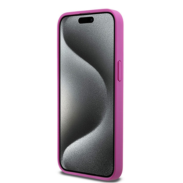 DKNY odinis MagSafe dėklas iPhone 15 Pro Max – rožinis