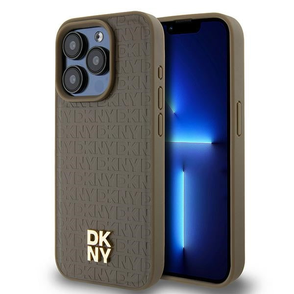 DKNY MagSafe dėklas iPhone 15 Pro Max – rudas